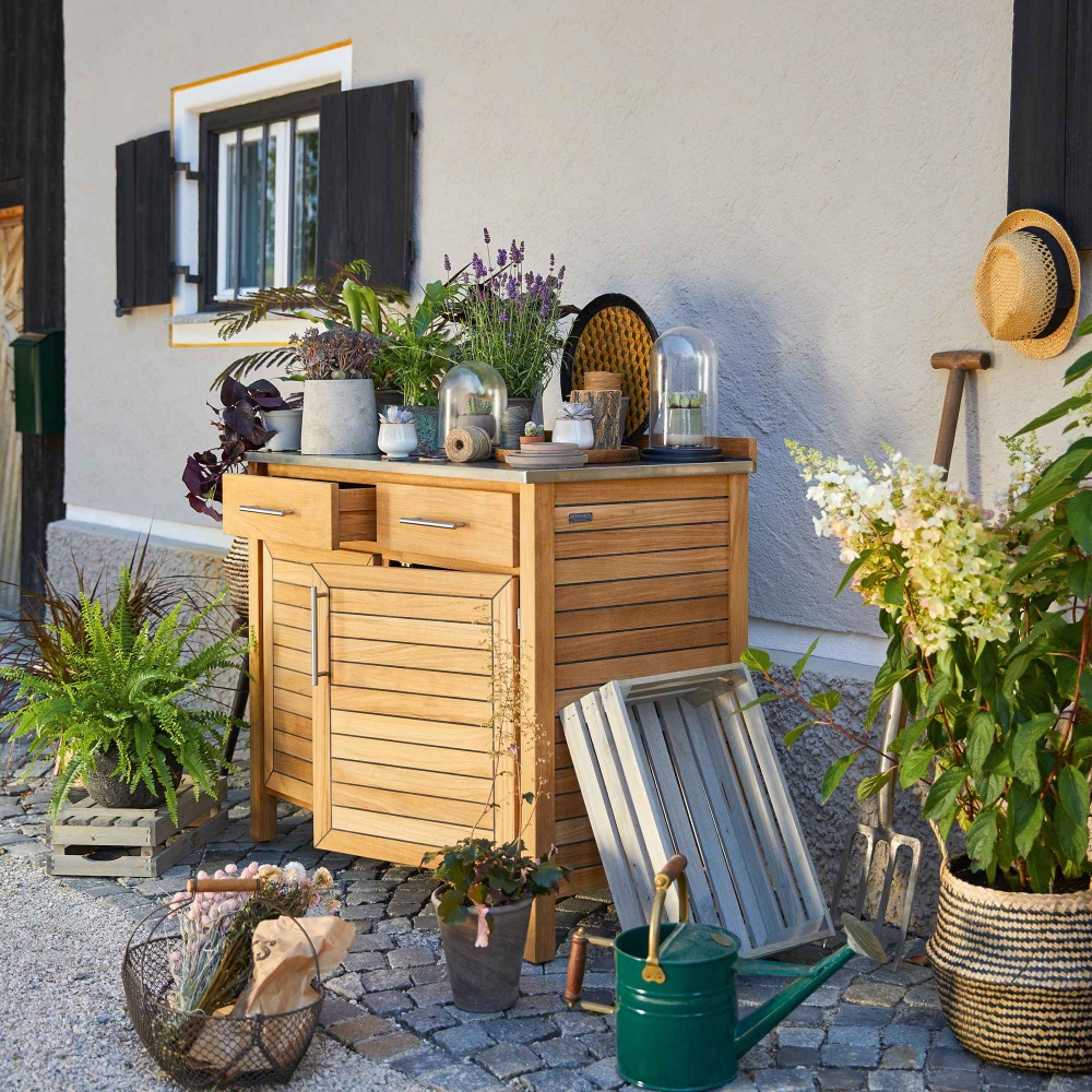 Weishäupl Deck outdoor cabinet for vases 120x59x99h cm