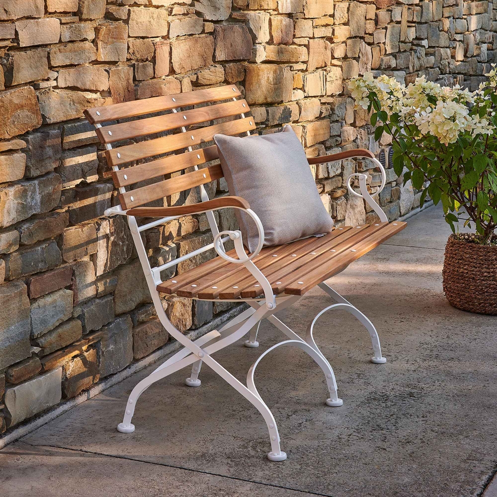 Weishäupl Classic 2-seater outdoor bench with armrests