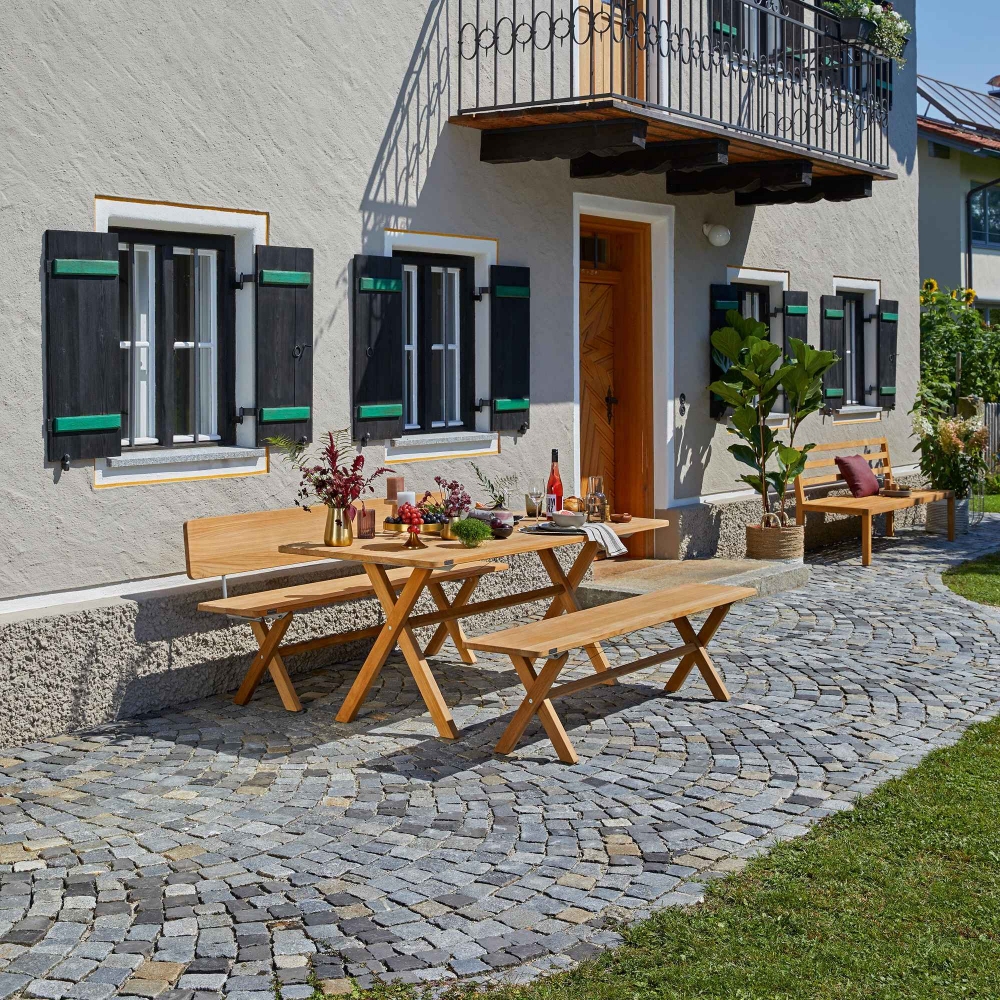 Weishäupl Cross outdoor bench 180x35x46h cm