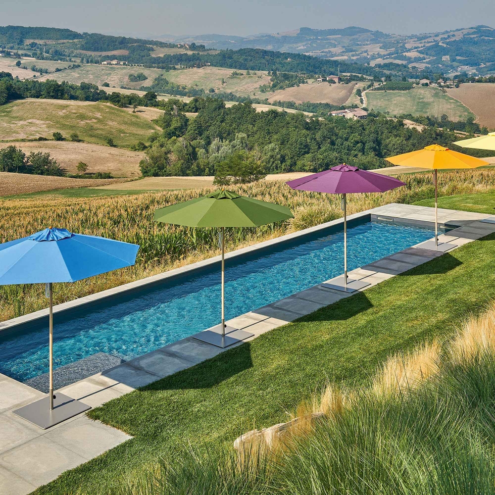 Weishäupl Ombrellone rotondo da giardino Klassiker - Base in cemento inclusa