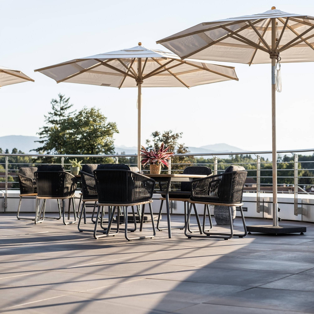 Weishäupl Ombrellone rotondo da giardino Klassiker - Base in cemento inclusa