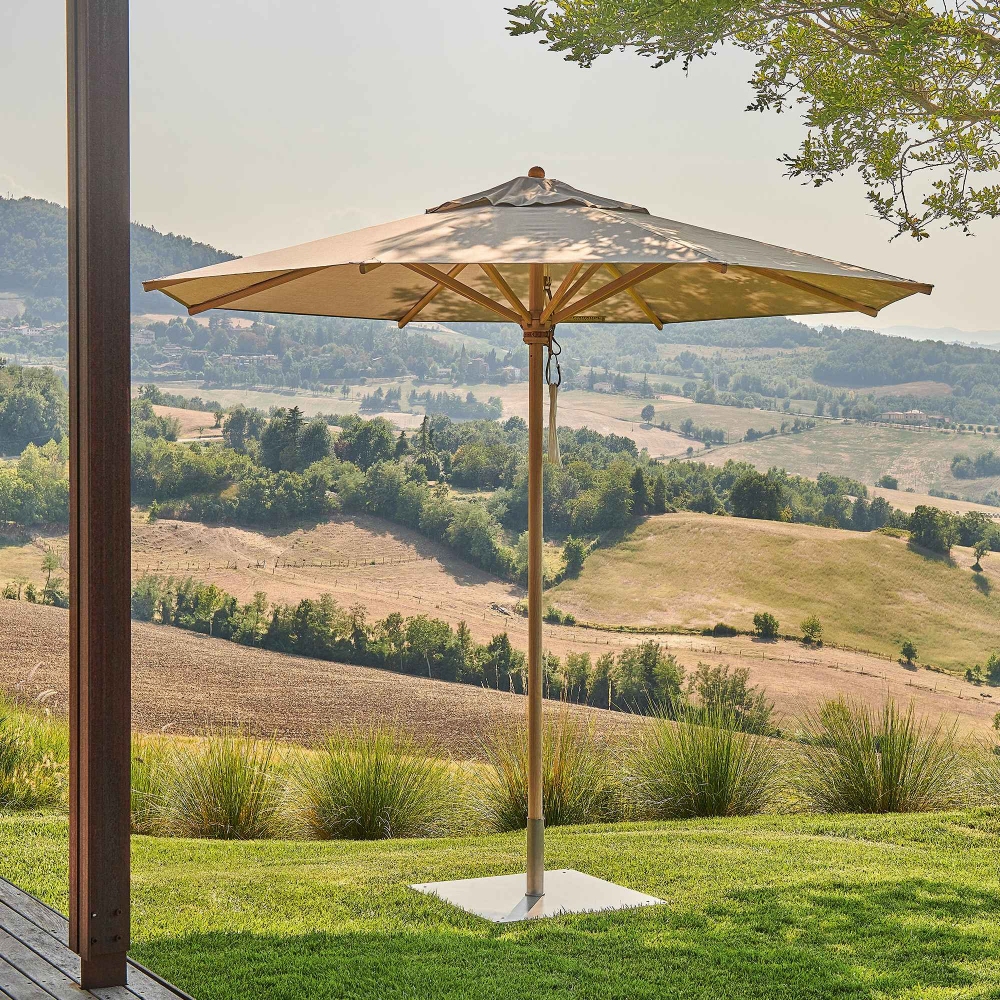 Weishäupl Ombrellone rotondo da giardino Klassiker - Base in cemento inclusa