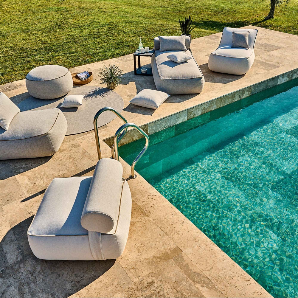 Weishäupl Lettino da esterno Maliha 200x80x35h cm