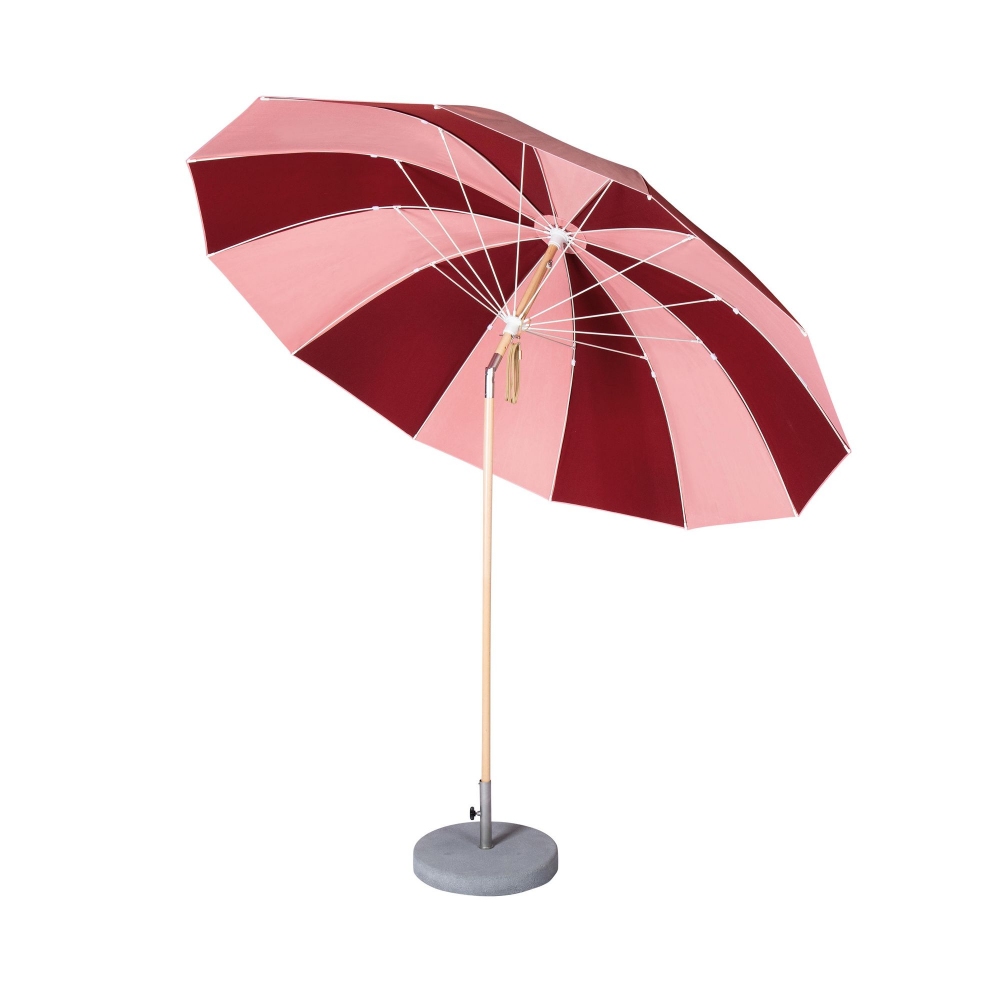 Weishäupl Ombrellone da giardino Pagoda diam. 240 cm - Base rotonda in cemento inclusa