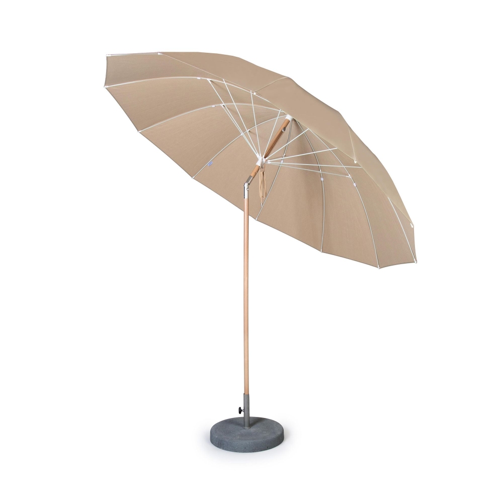 Weishäupl Ombrellone da giardino Pagoda diam. 240 cm - Base rotonda in cemento inclusa