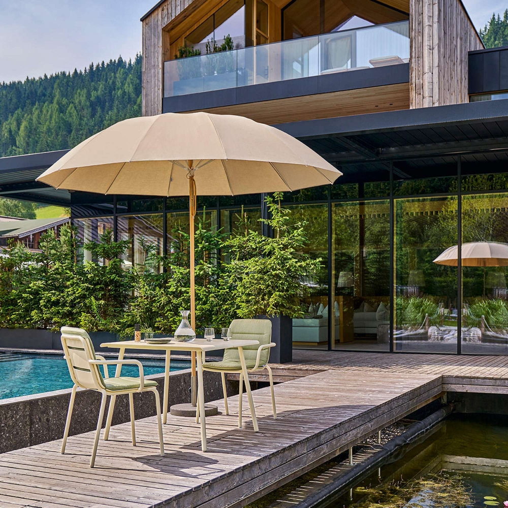 Weishäupl Pagoda garden umbrella diam. 240 cm - Round concrete base included