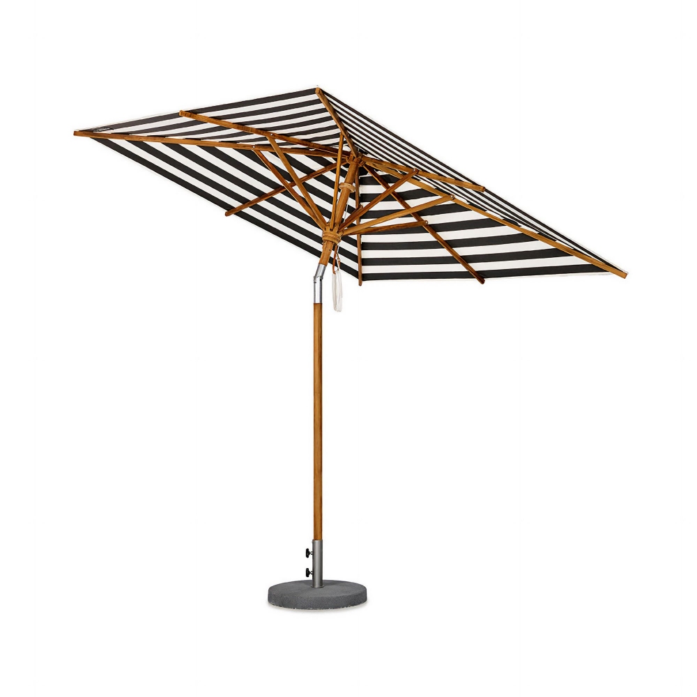 Weishäupl Ombrellone quadrato da giardino Teak - Base rotonda in cemento inclusa