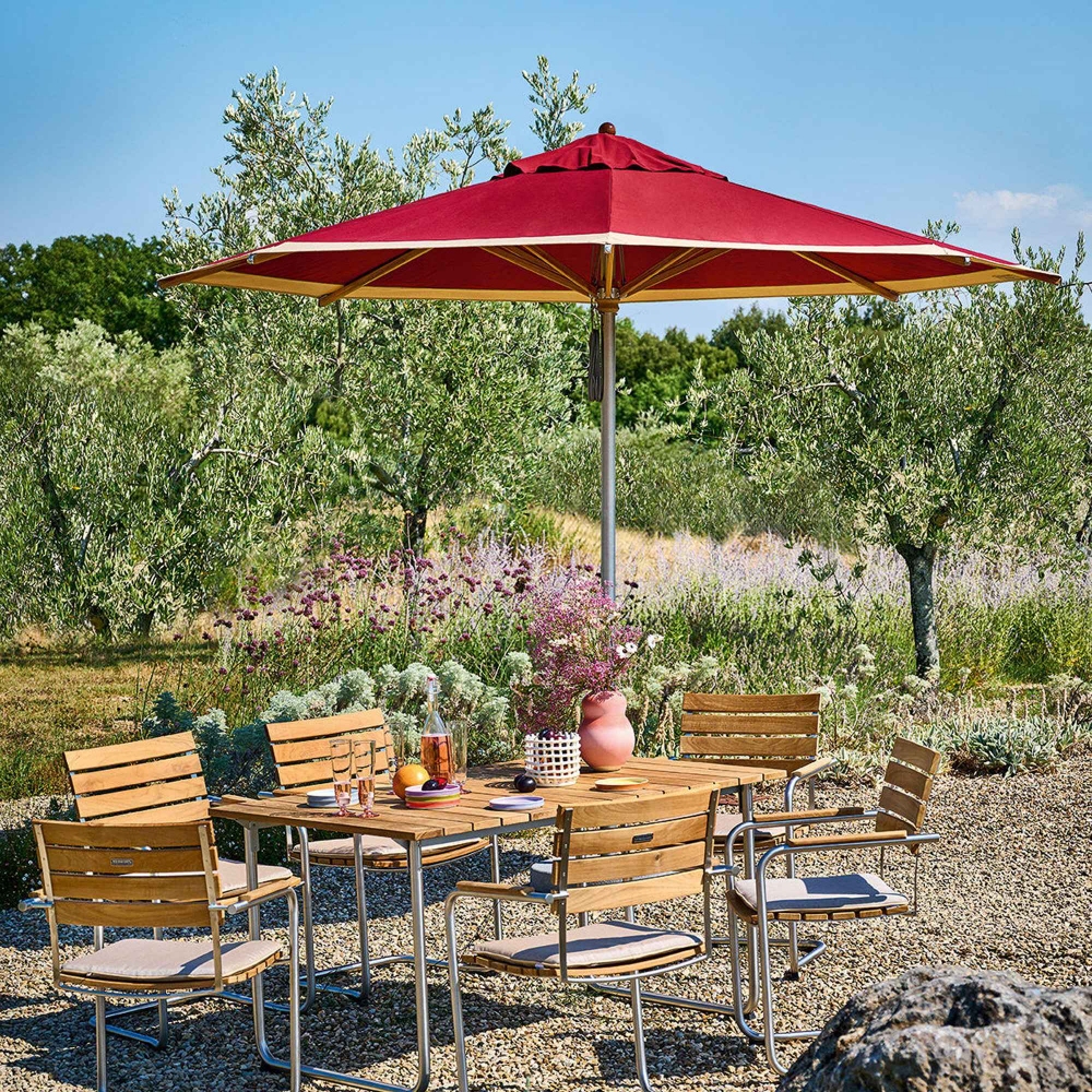 Weishäupl Ombrellone rotondo da giardino Trend - Base rotonda in cemento inclusa