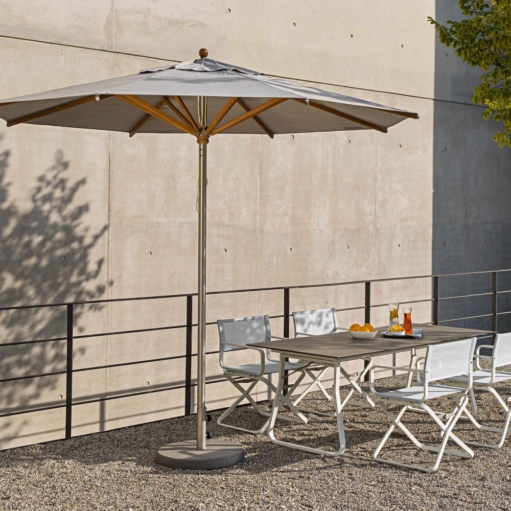 Weishäupl Ombrellone rotondo da giardino Trend - Base rotonda in cemento inclusa