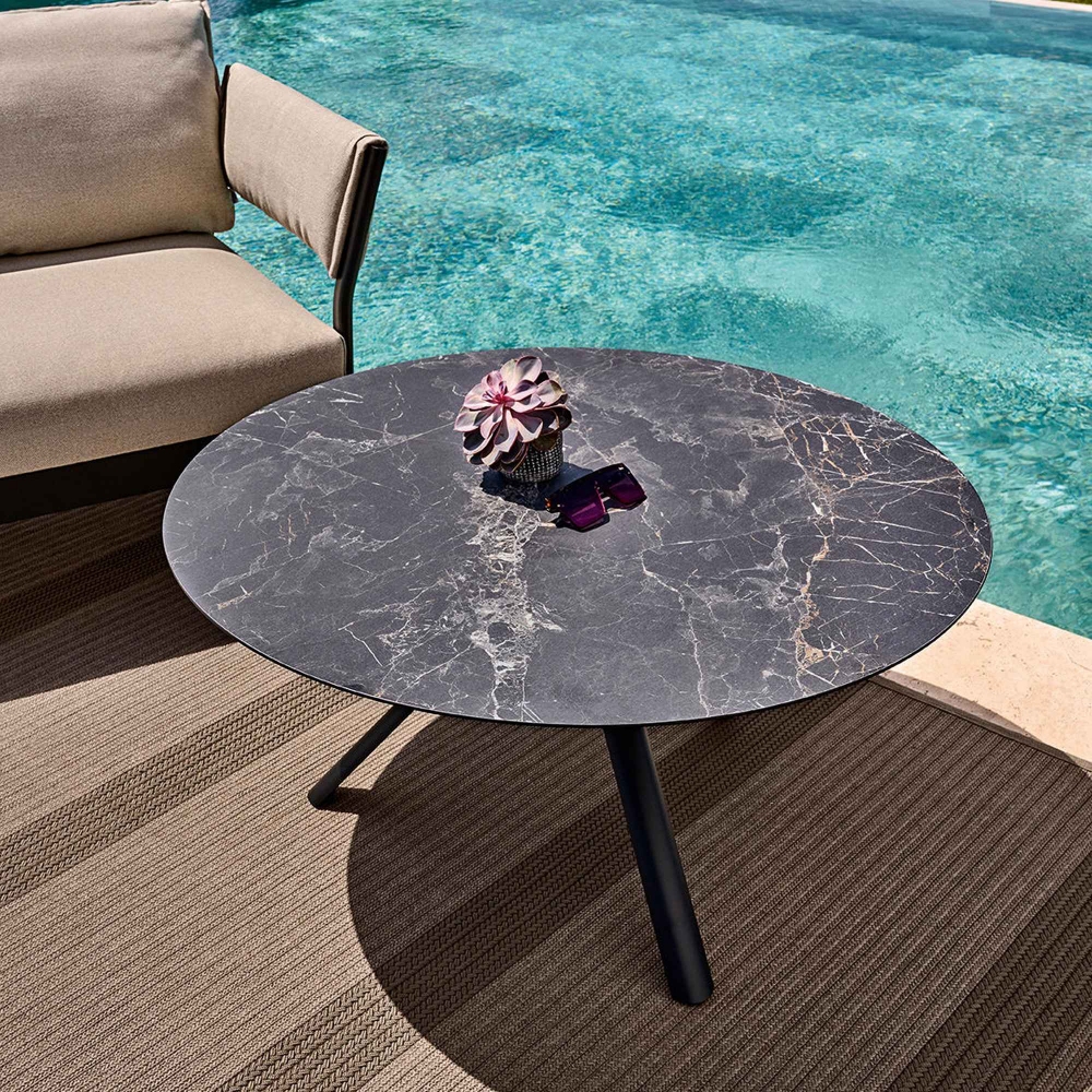 Weishäupl Trio round outdoor coffee table Ø100x45h cm - HPL top