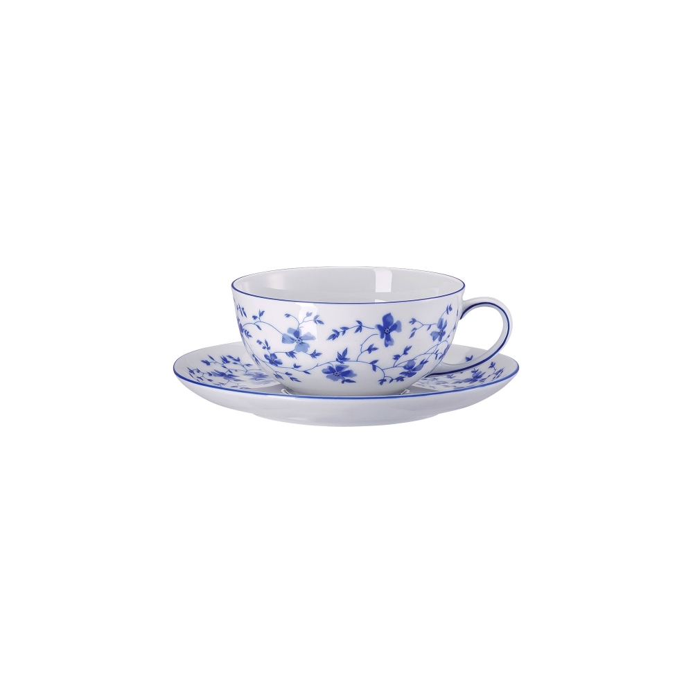 Rosenthal 6 tazze da tè con piattini Form 1382 Blaublüten 19 cl