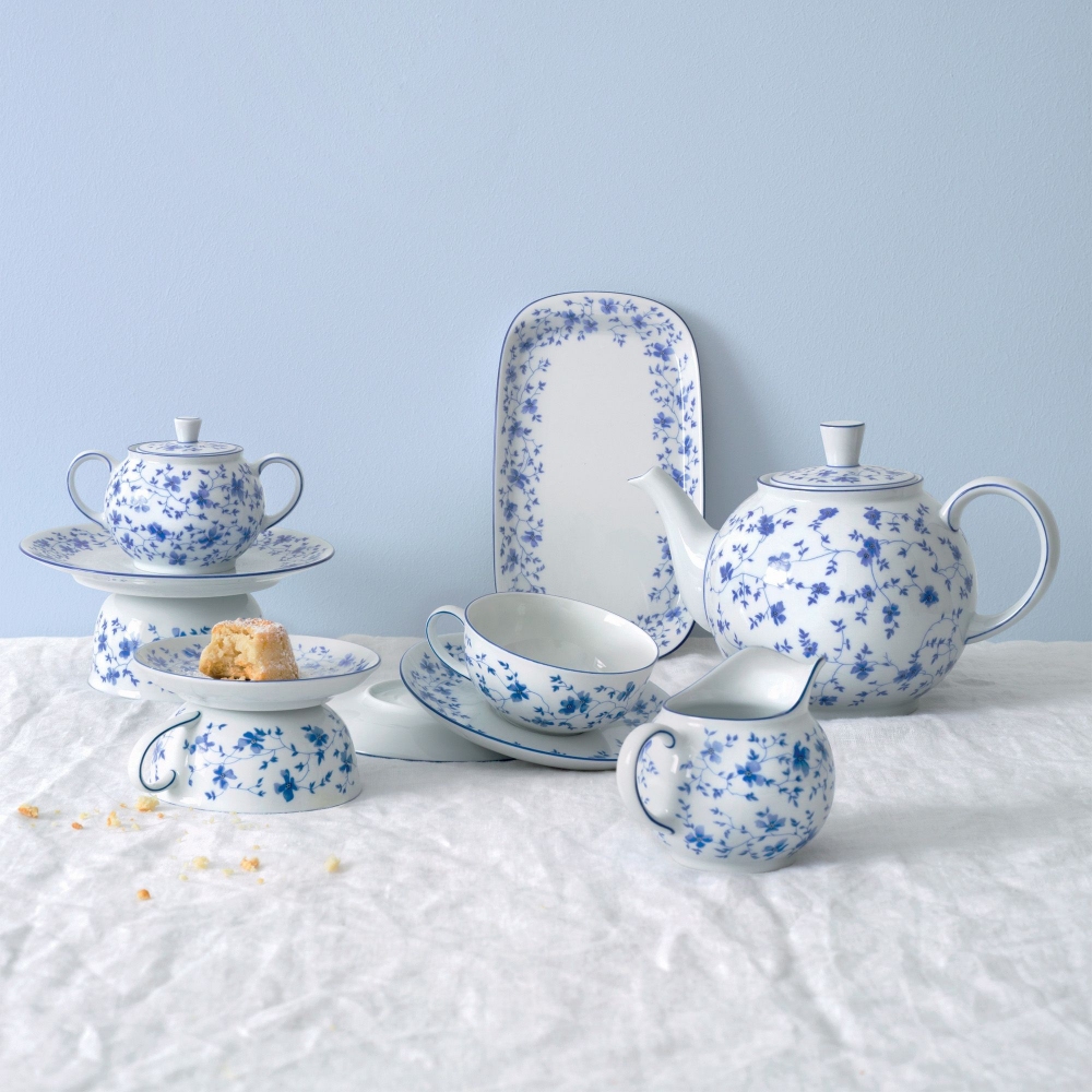 Rosenthal Form 1382 Blaublüten 6 tea cups with saucers 19 cl