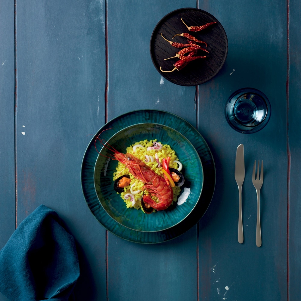 Arthur Krupp Set of 4 Fusion Blue flat plates diam. 28 cm