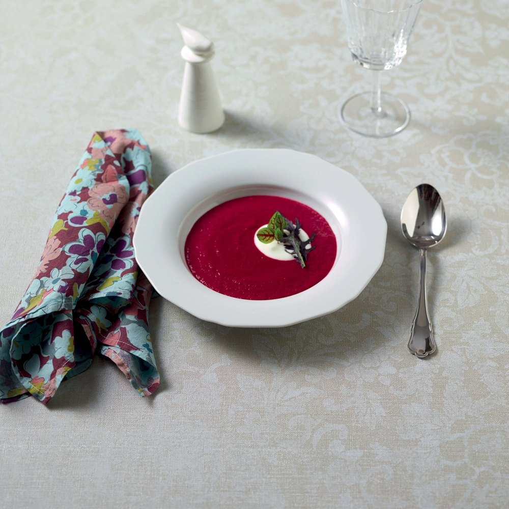 Arthur Krupp Set of 4 Garden White soup plates diam. 24 cm