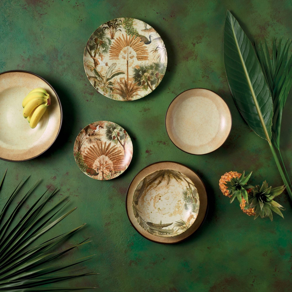 Arthur Krupp Set of 4 Stoneware Eden dinner plates diam. 27.5 cm