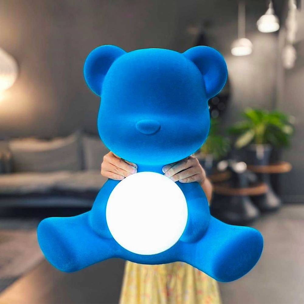 Qeeboo Teddy Girl rechargeable lamp Velvet finish