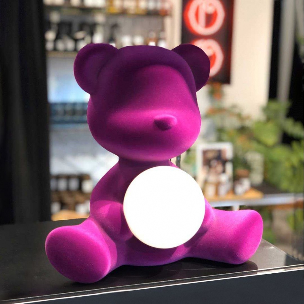 Qeeboo Teddy Girl rechargeable lamp Velvet finish