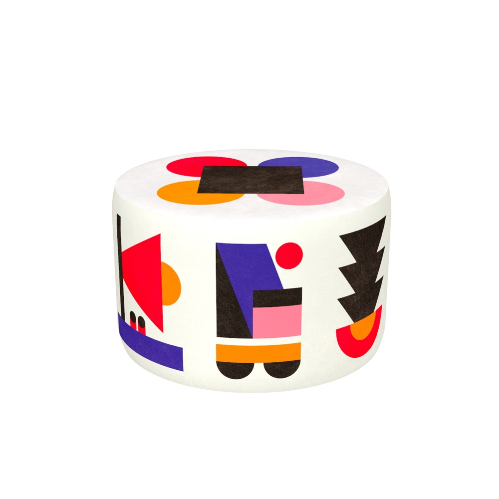 Qeeboo Oggian Home design white M pouf