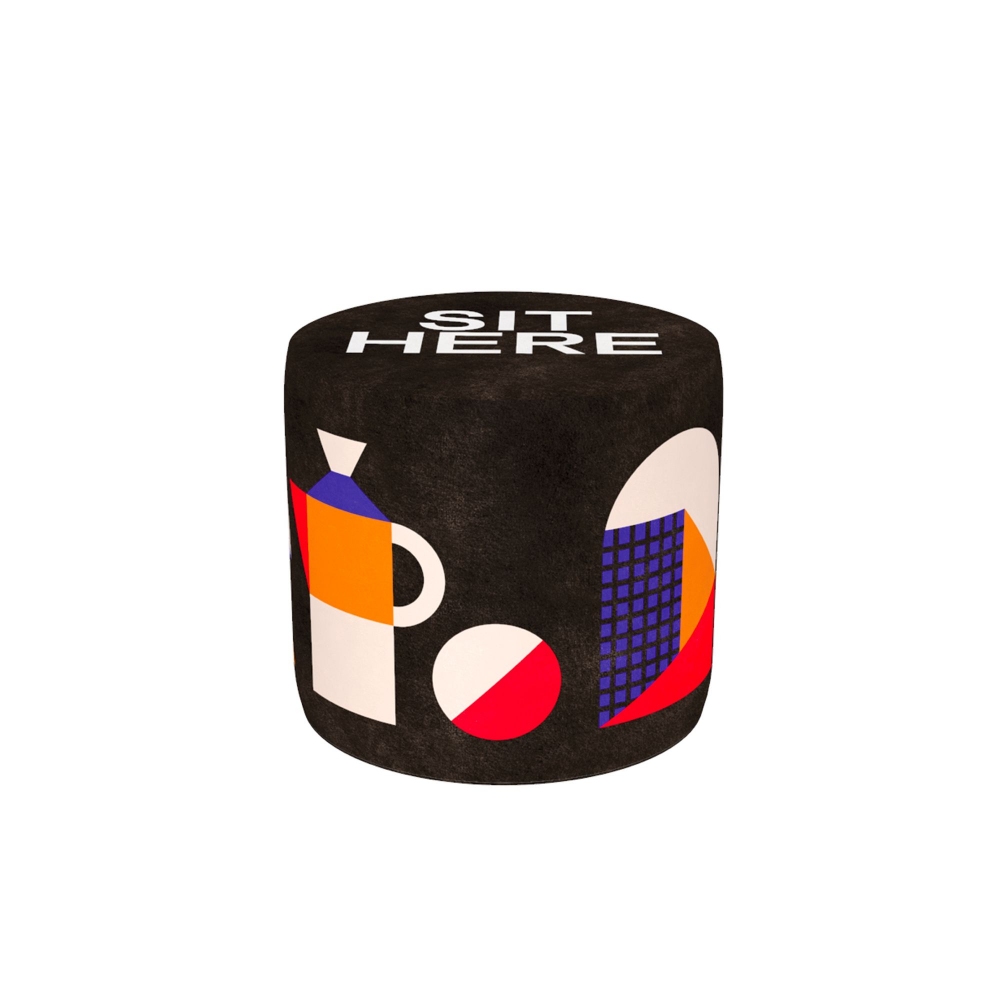 Qeeboo Oggian Sit here black S Pouf