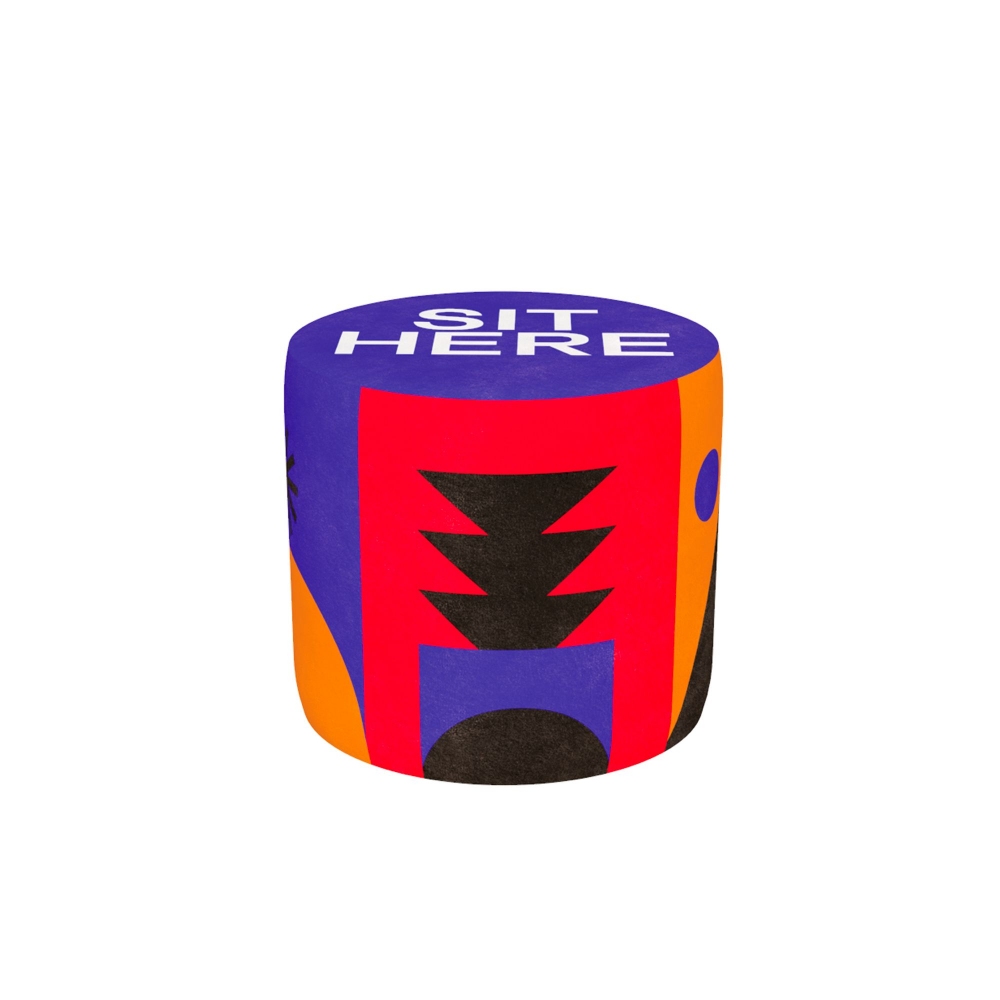 Qeeboo Pouf Oggian Sit here Blue Denim S