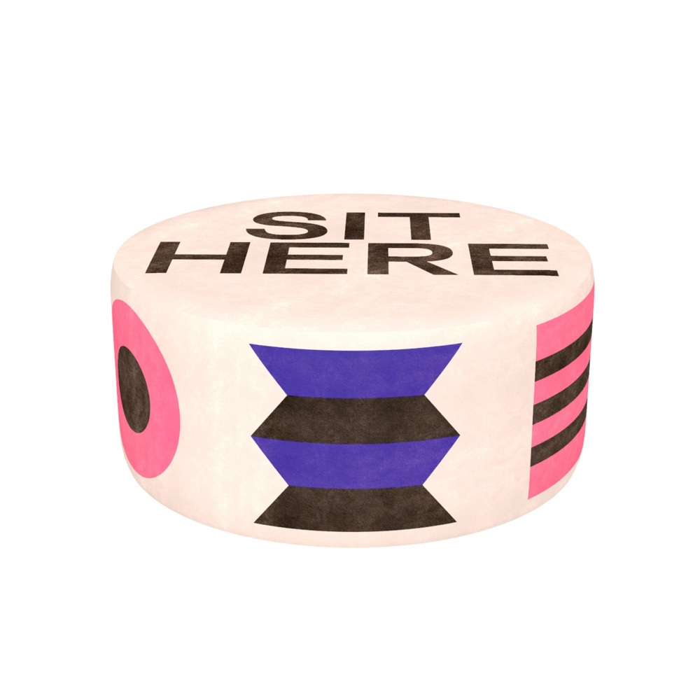 Qeeboo Oggian Sit here White L pouf