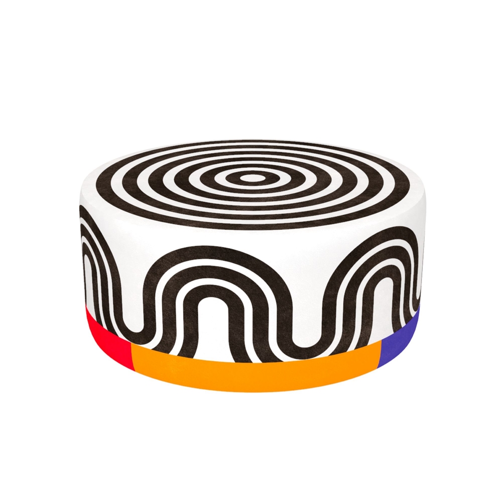 Qeeboo Oggian Spiral White L pouf