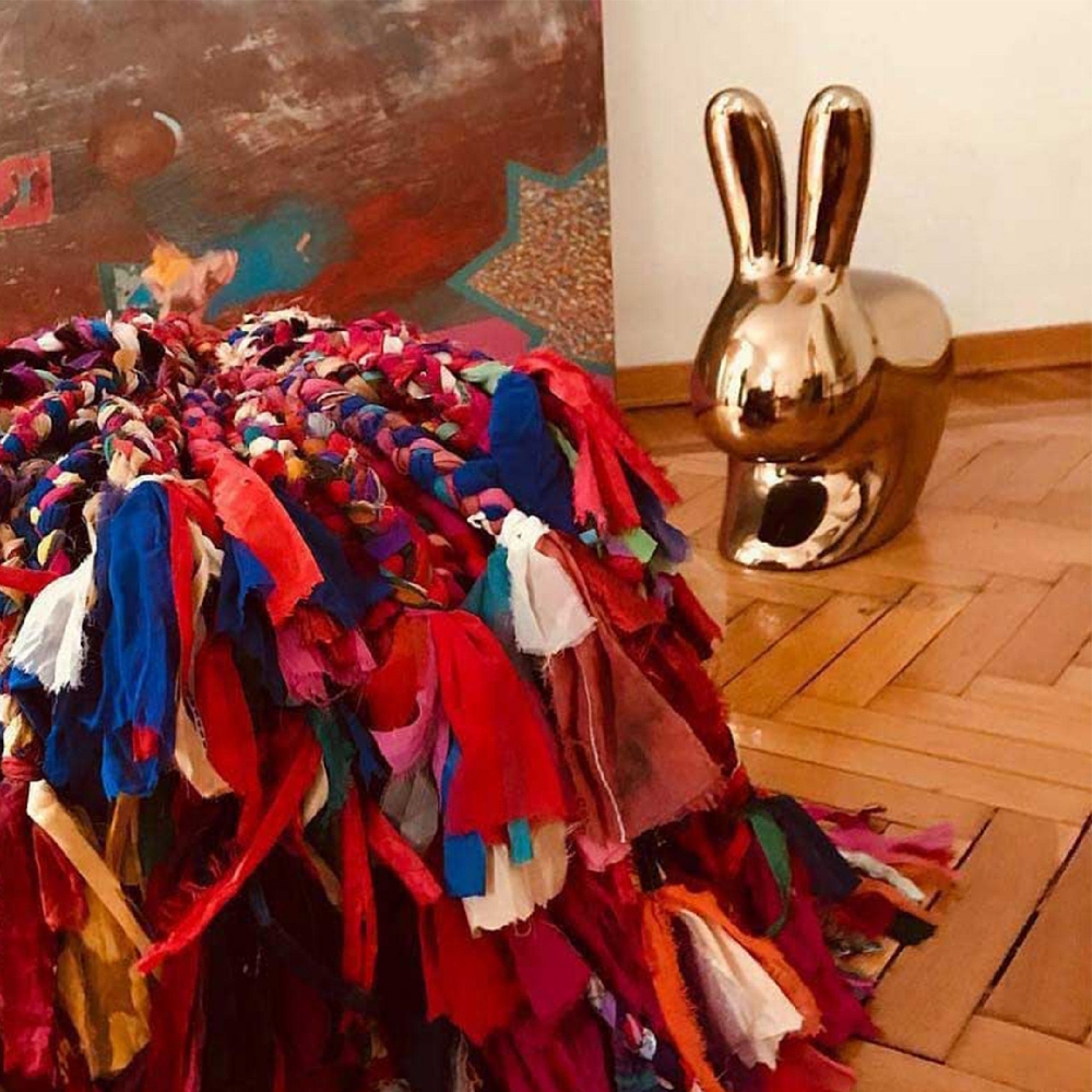 Rabbit sedia per bambini metalfinish