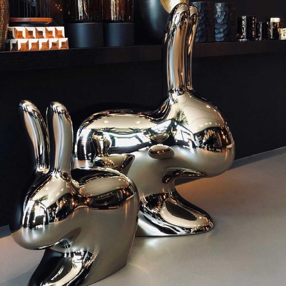 Rabbit sedia per bambini metalfinish
