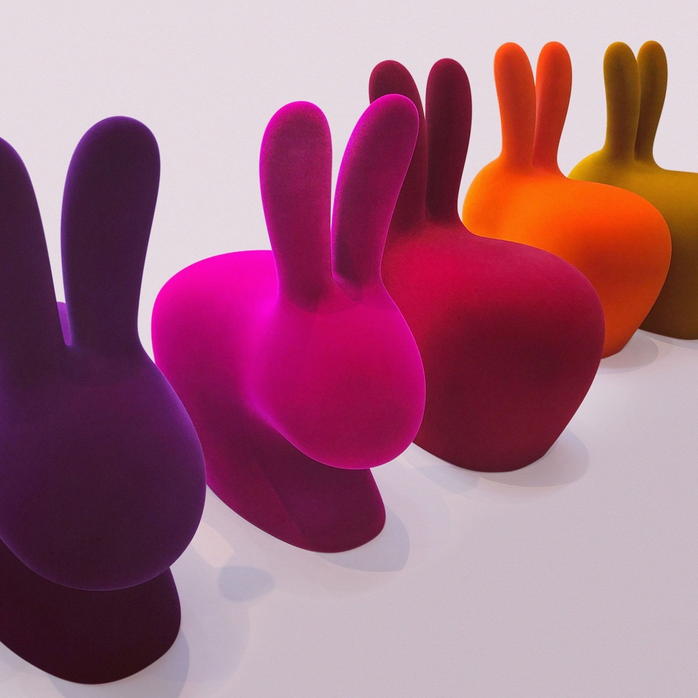 Qeeboo Sedia Rabbit finitura Velvet