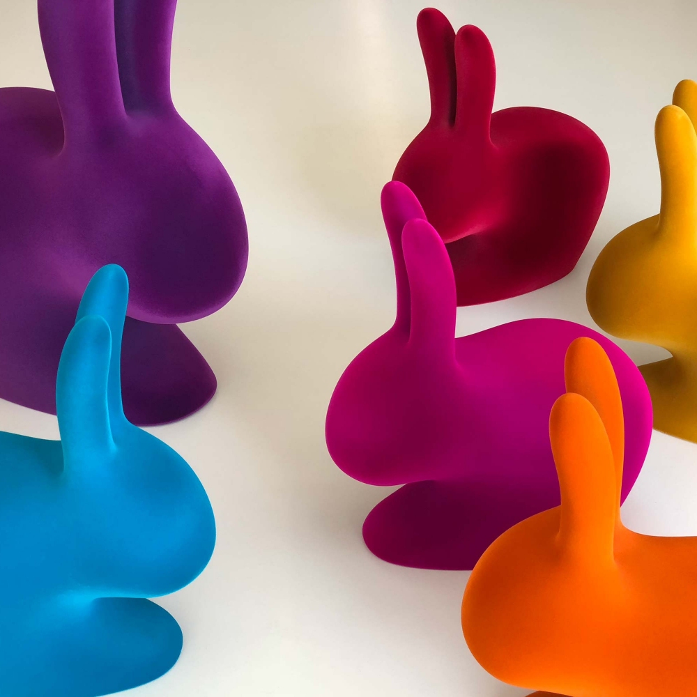 Qeeboo Sedia Rabbit finitura Velvet