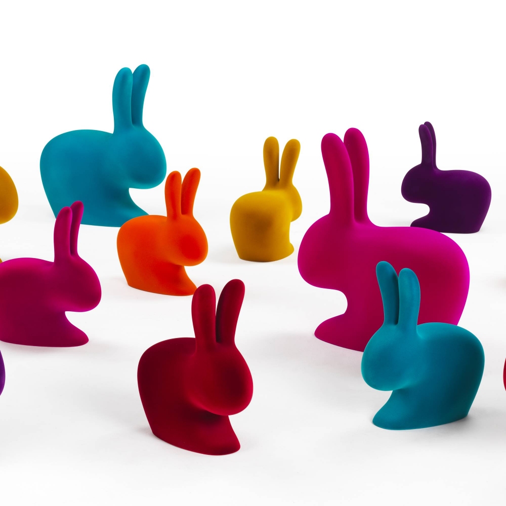 Qeeboo Sedia Rabbit finitura Velvet