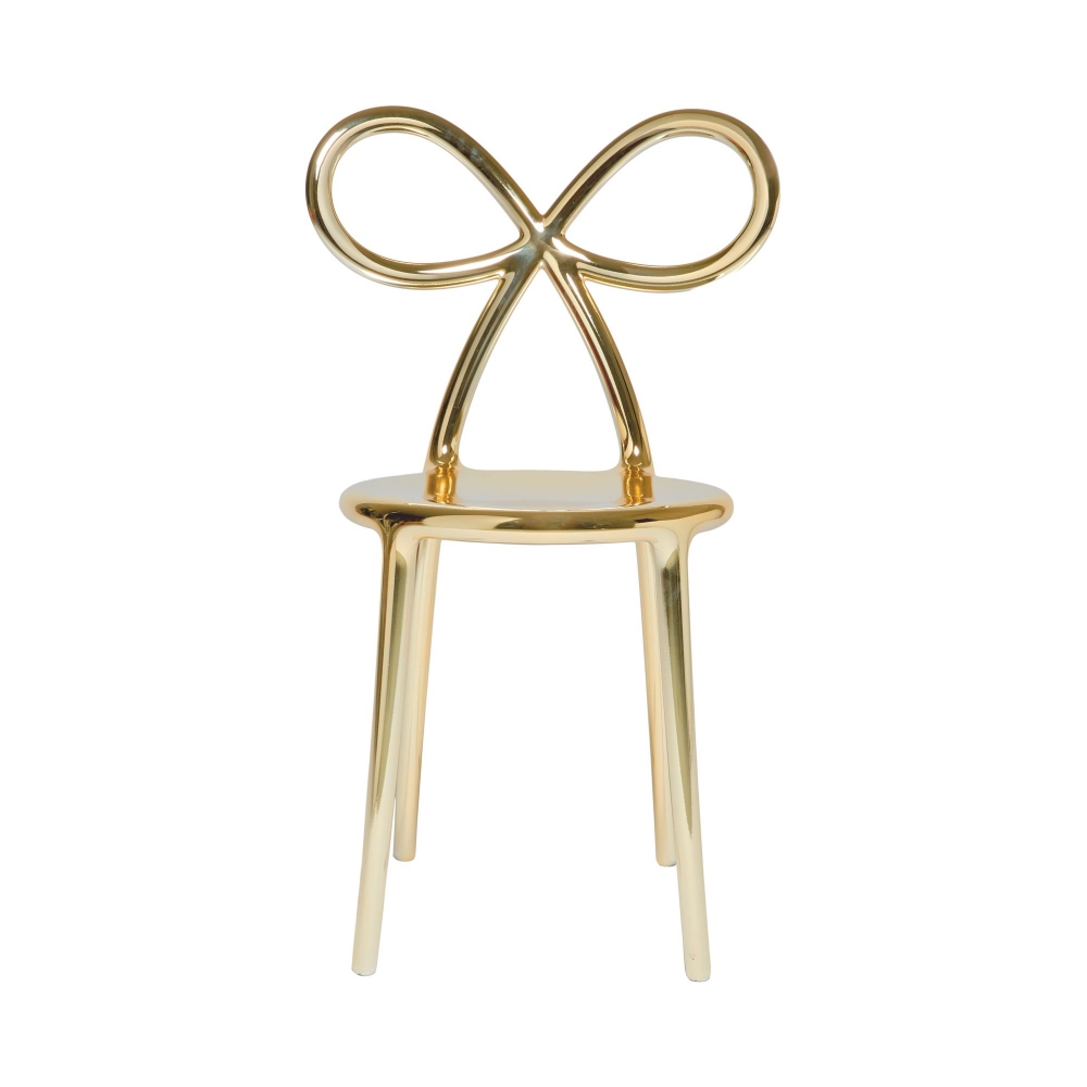 Qeeboo Ribbon chair with metal finish