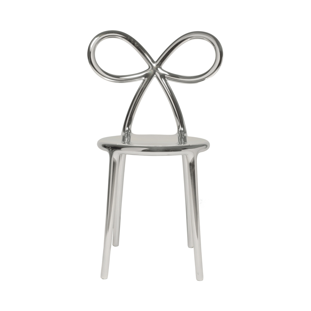 Qeeboo set of 2 Ribbon chairs with metallic finish