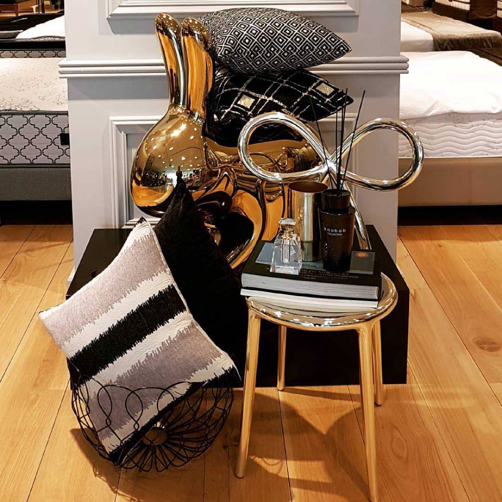 Qeeboo set of 2 Ribbon chairs with metallic finish