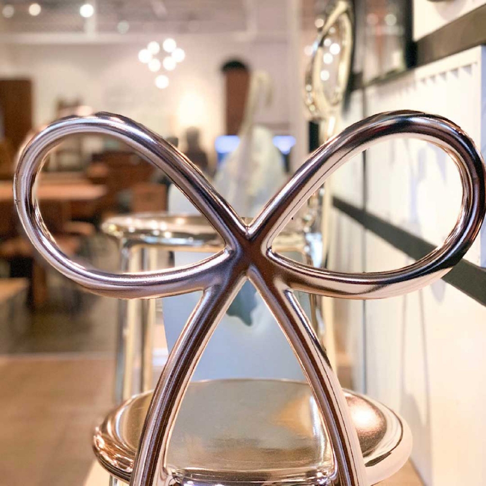 Qeeboo set of 2 Ribbon chairs with metallic finish