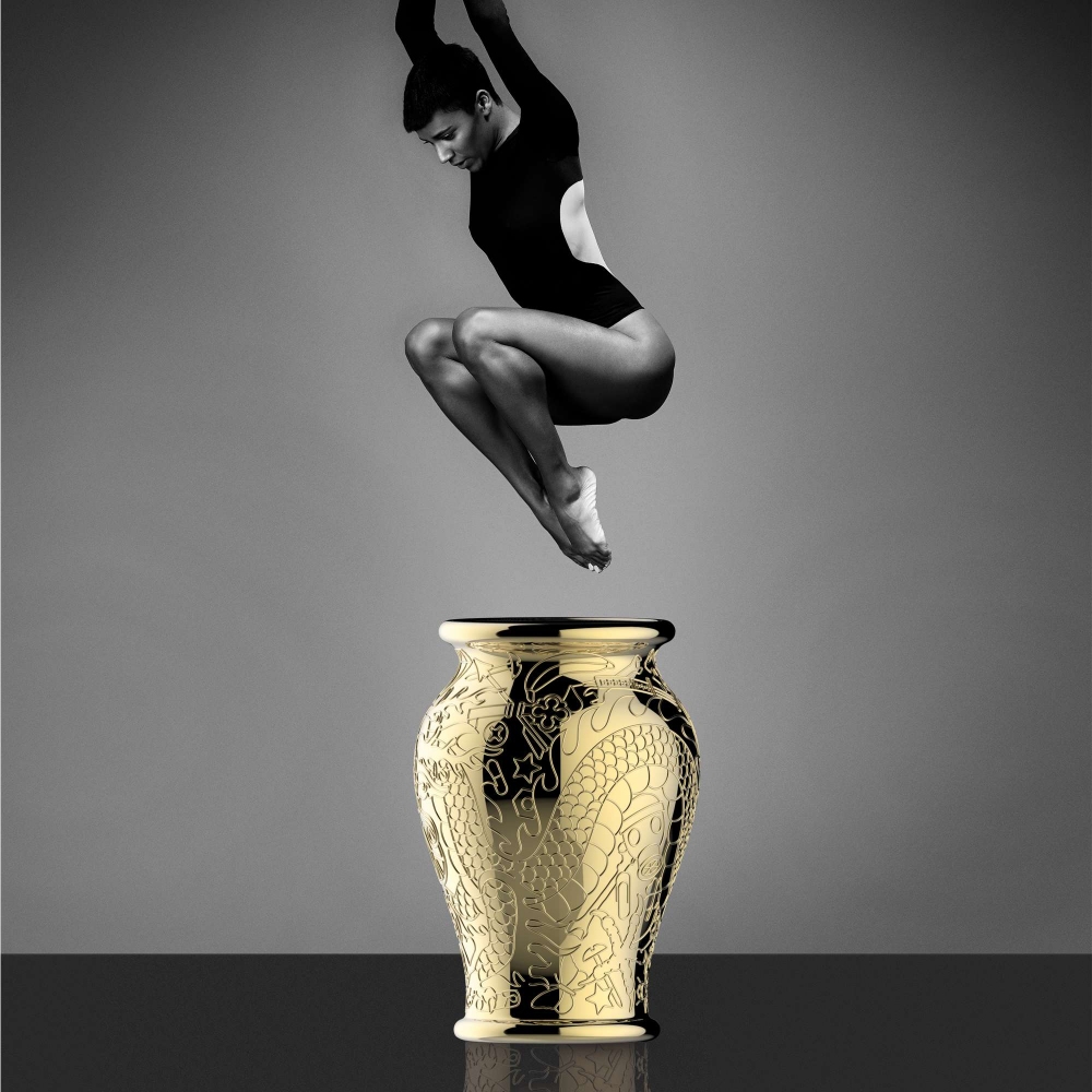 Qeeboo Ming Vase/Champagne Cooler in the Metal version