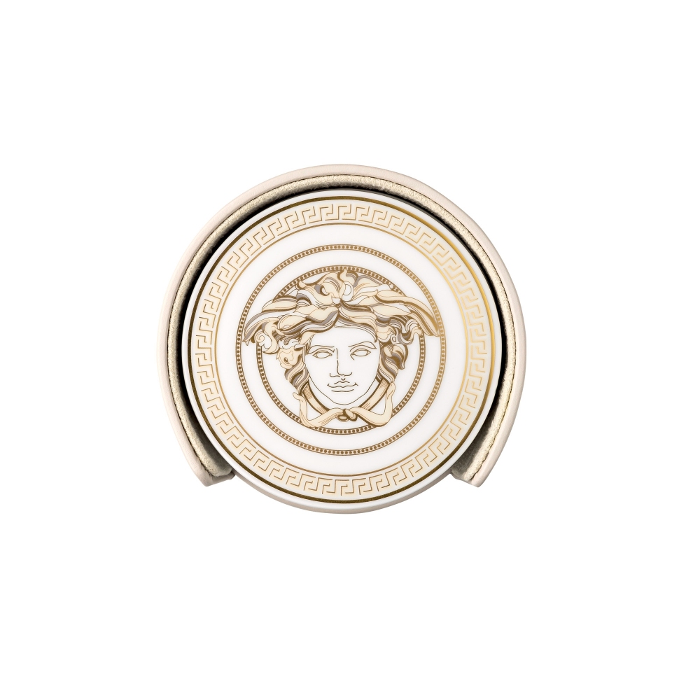 Rosenthal Versace Medusa Gala set of 4 coasters with leather box
