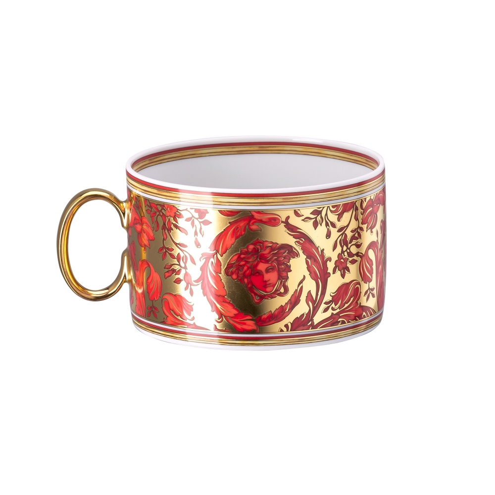 Rosenthal Versace Medusa Garland Red tea cup and saucer 20 cl
