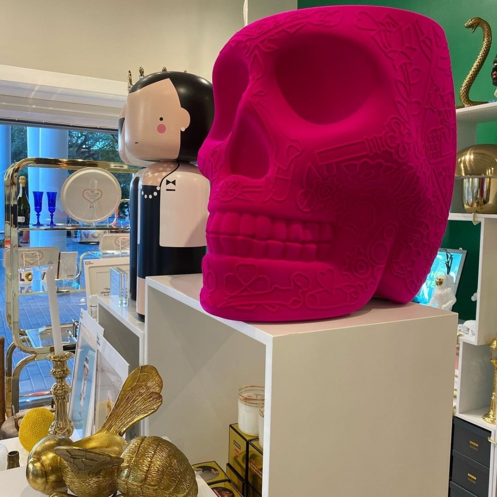 Qeeboo Sgabello/tavolino Mexico finitura Velvet