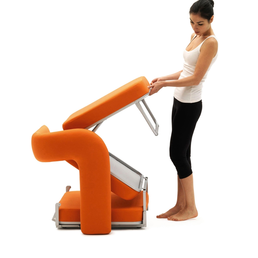 Campeggi Virgola armchair bed with left armrest