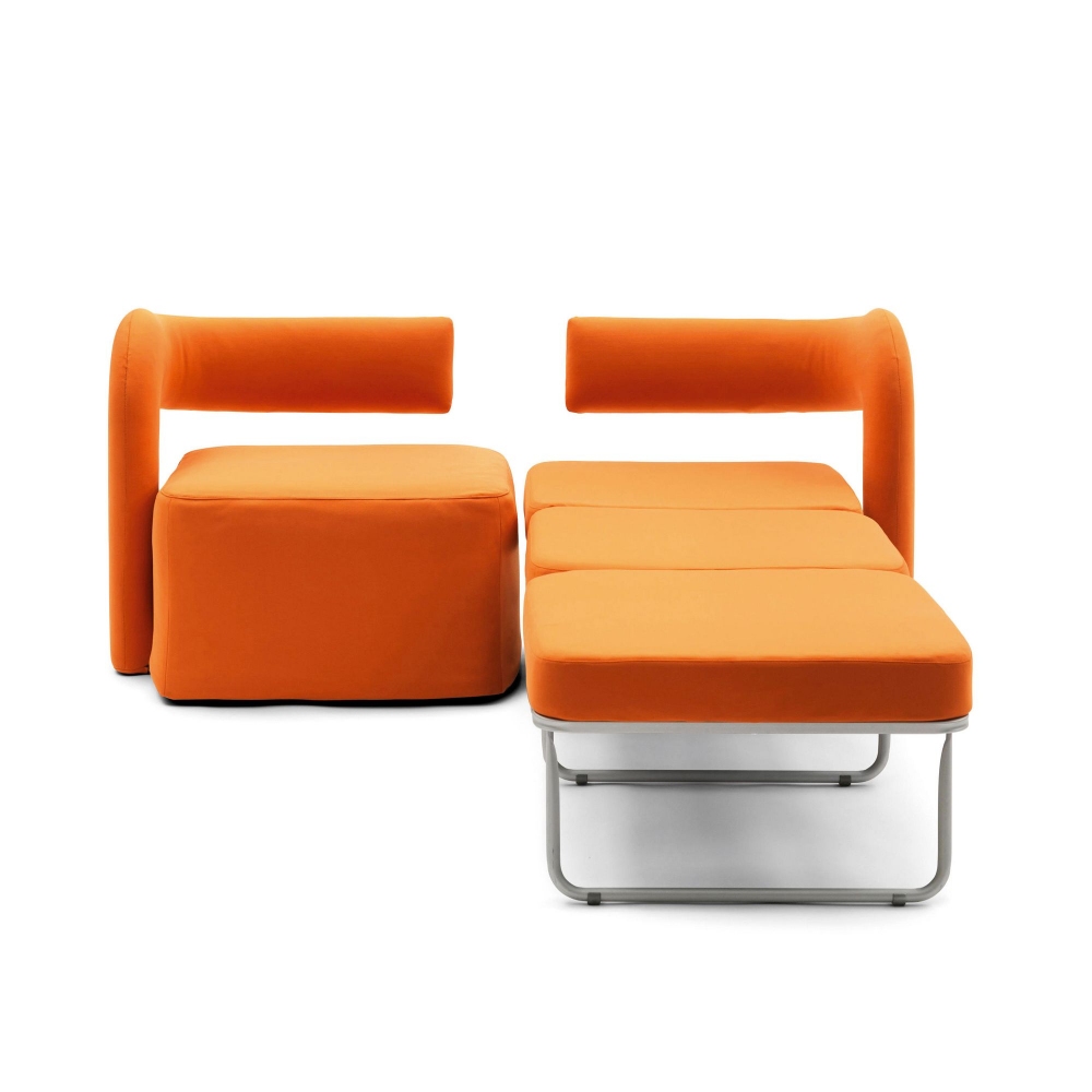 Campeggi Virgola armchair bed with left armrest