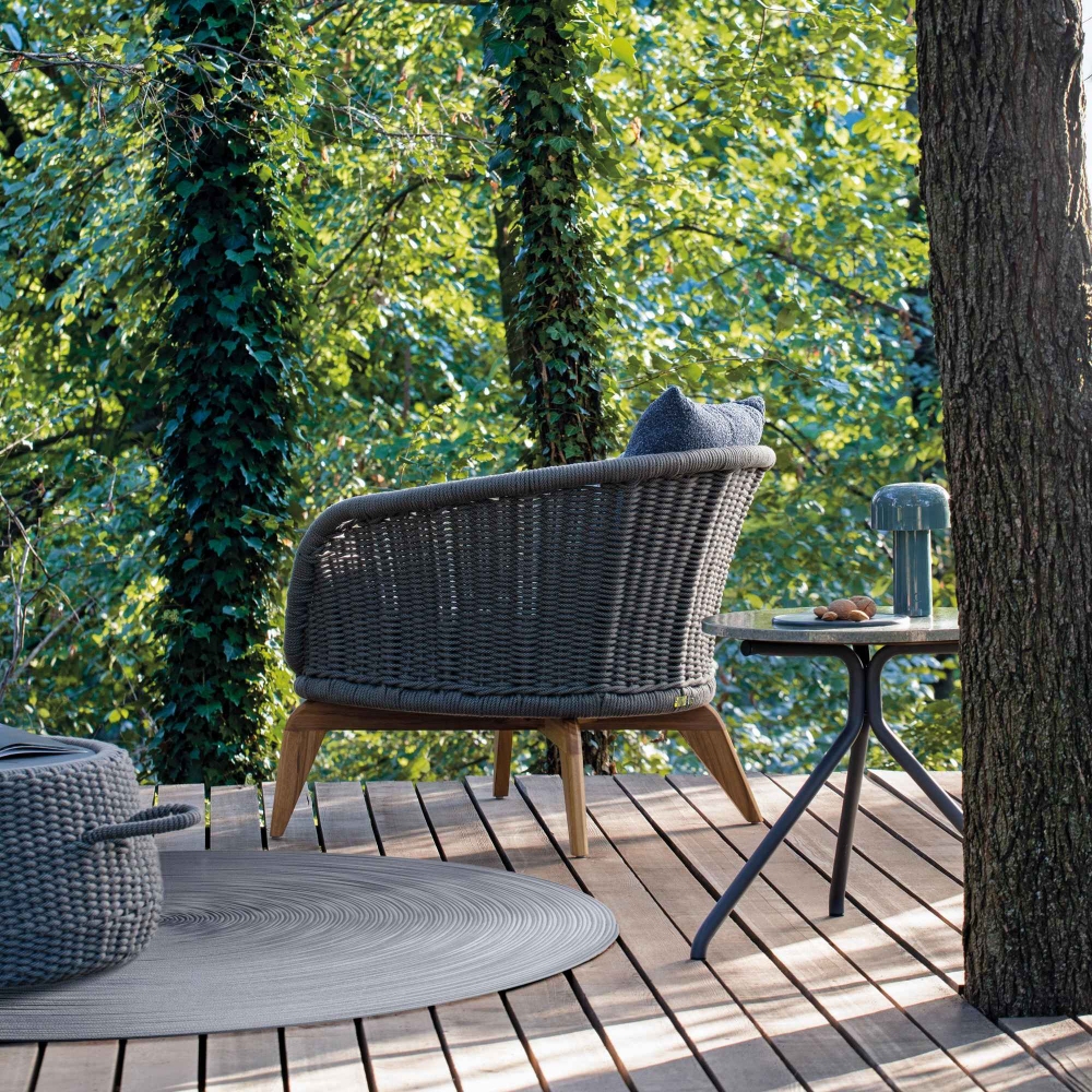 Atmosphera Trio outdoor service table Ø50x50.5h cm - Stoneware top