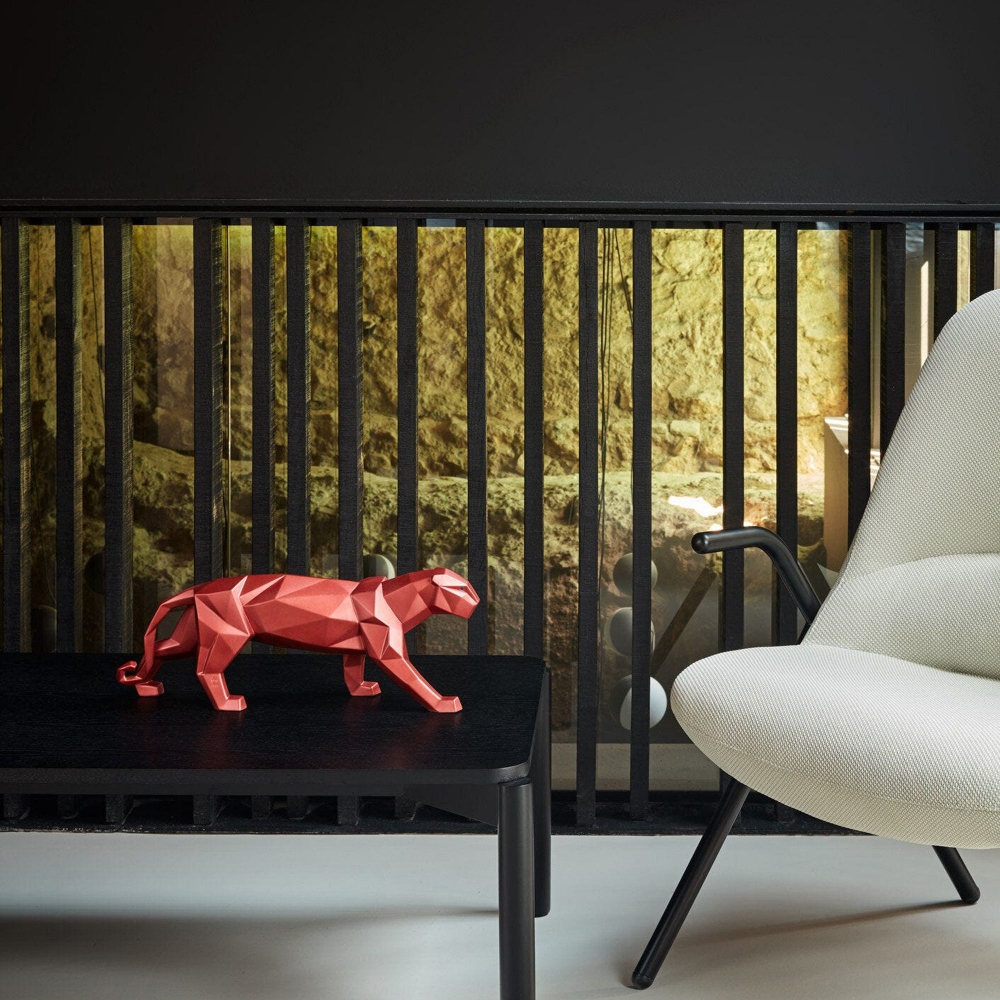 Lladró Panther Figurine - metallic red