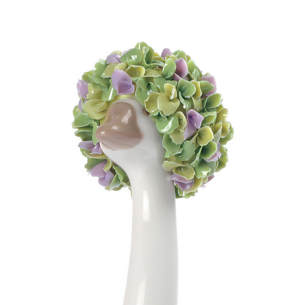 Lladró Goossiping Figurine - orange and green
