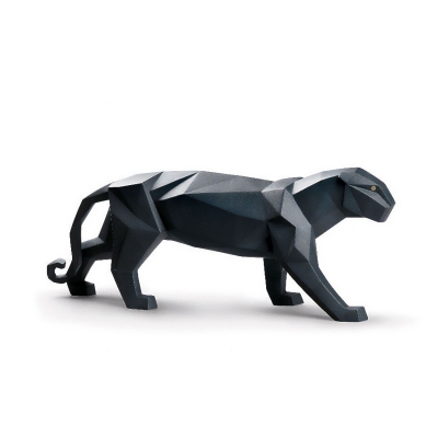 Lladró Panther figurine - black matte