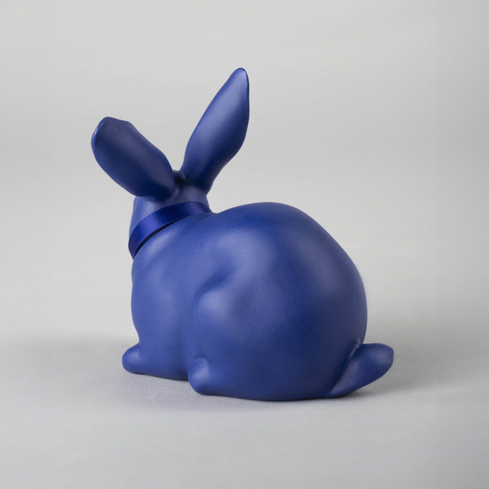 Lladró Rabbit Figurine - blue-gold