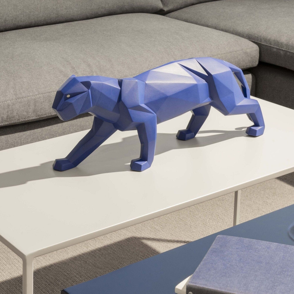 Lladró Panther Figurine - blue matte