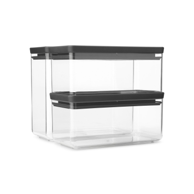 Brabantia Set of 2 Tasty+ stackable jars (1.5 liters & 3.5 litres)