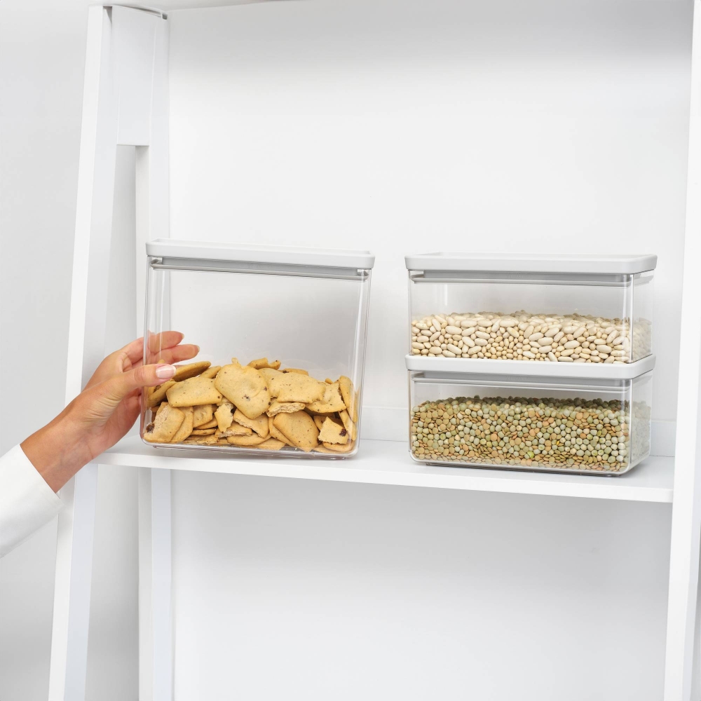 Brabantia Set of 2 Tasty+ stackable jars (1.5 liters & 3.5 litres)