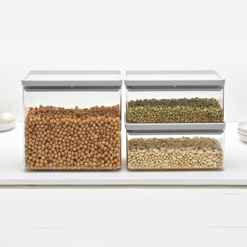 Brabantia Set of 2 Tasty+ stackable jars (1.5 liters & 3.5 litres)